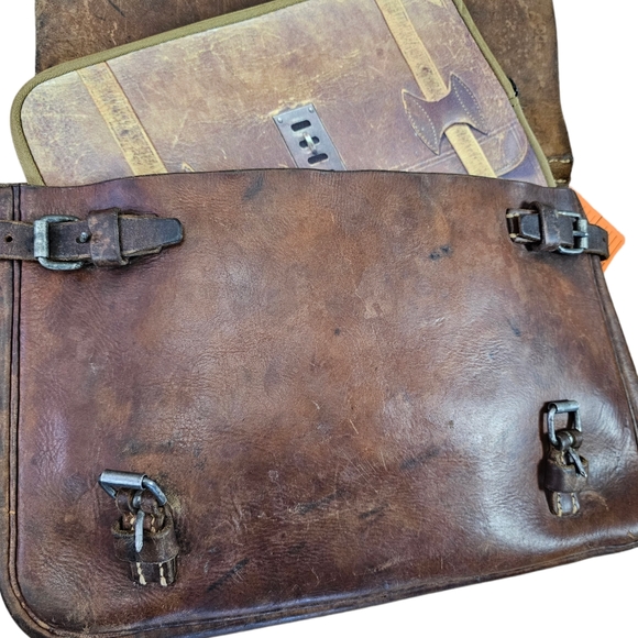 WW2 Vintage 1939 Military Leather Cavalry Messenger Shoulder Briefcase B… - Picture 5 of 13